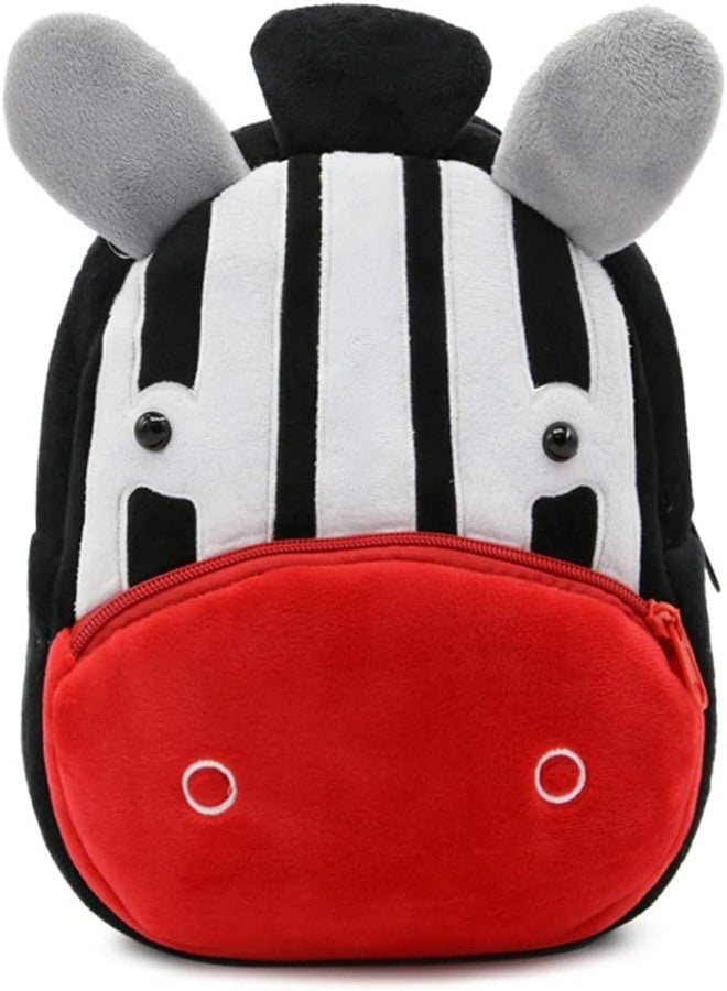 Black Hill Kids Preschool Bag for Boys and Girls, Cute Soft Plush school Animal Cartoon Mini Backpack Little kids bags for 2-5 years Baby/Boys/Girls Nursery, Preschool,Picnic (Zebra) - Image 2